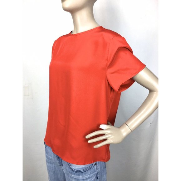 Vintage Y2K 90's Hana Sung Red Sateen Dolman Sleeve Blouse Size S/M - Picture 3 of 6